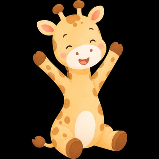Luki the giraffe, celebrating
