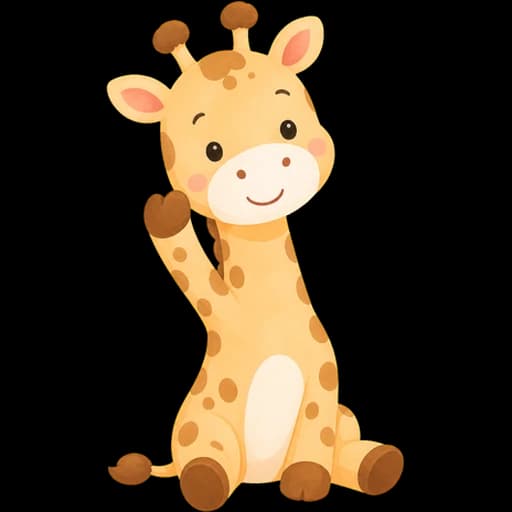 Luki the giraffe, waving hello